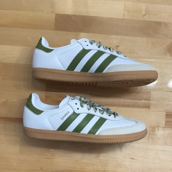adidas Samba OG White/Olive/Gum Sneakers Classic Retro Soccer-Unisex NIB WmnSz 8 - Picture 8 of 11